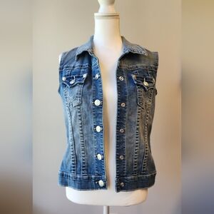 True Religion Blue Denim Vest
